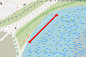 A map showing the Pegwell Bay beach stretch plotted on it